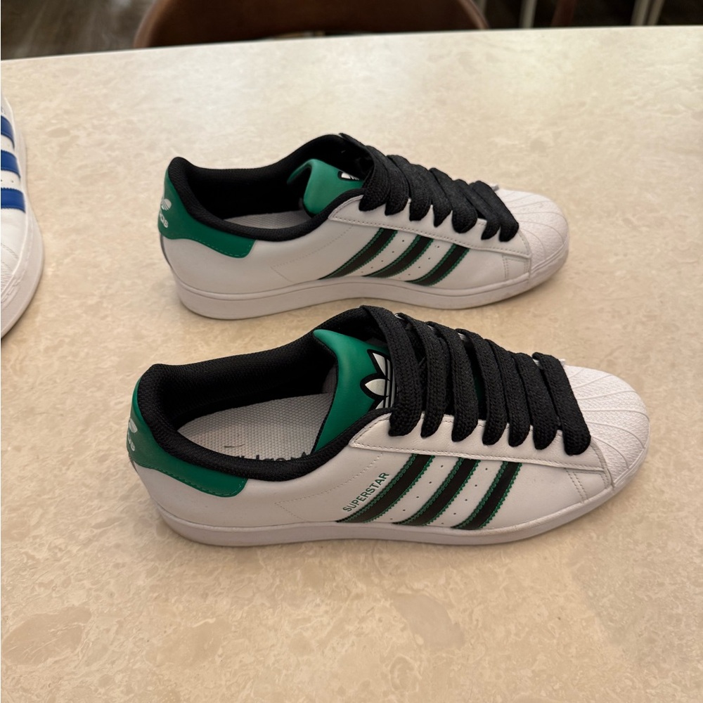 Adidas Superstar Shoes - White and Green